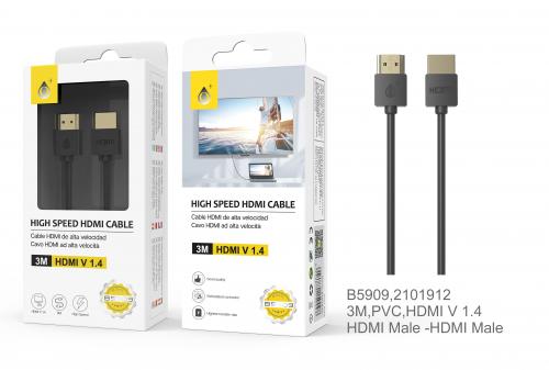 image Câble HDMI 4K 1080P- 3M - B5909 - Noir