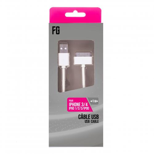Embout Secteur USB + Câble pour iPhone 2,4A Blanc - Freaks and Geeks