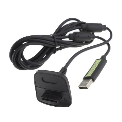 Câble Pour Manette Sans Fil XBOX360 Noir - SANS EMBALLAGE