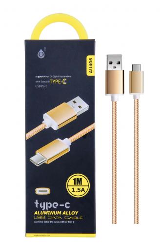 image principale pour Câble Type-C tressé 1,5A, 1 Mètre Or Compatible Nintendo Switch
