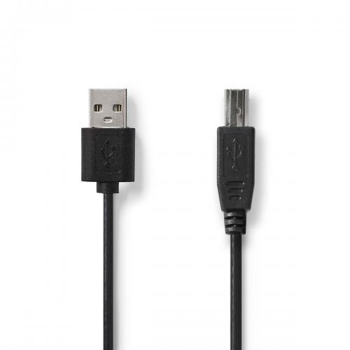 image Câble USB 2.0- A mâle- B mâle- 2m pour imprimantes- Noir-  Sans embalage