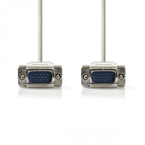 Câble VGA Mâle-Mâle- 2m- Ivoire