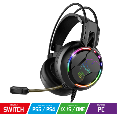 image Casque PRO H7 RGB pour PS4 / PS5/XBOXONE/SeriesX/SWITCH/ PC - Noir led 7 couleurs 
