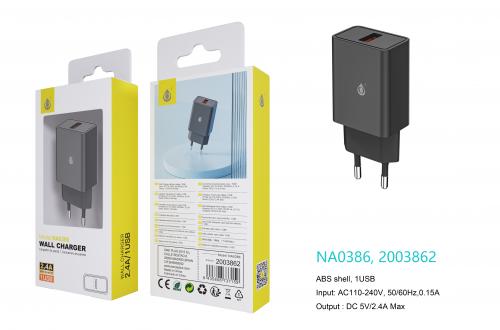 Chargeur Embout Secteur Sans Cable-2,4A Max USB-Noir-NA386 Red KAI