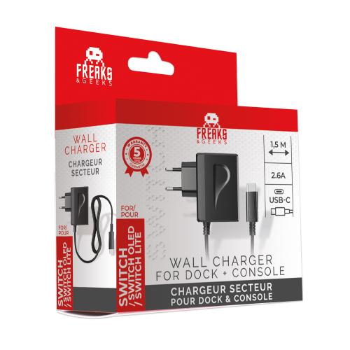 Chargeur secteur 2,6A pour le Dock Nintendo Switch et consoles  