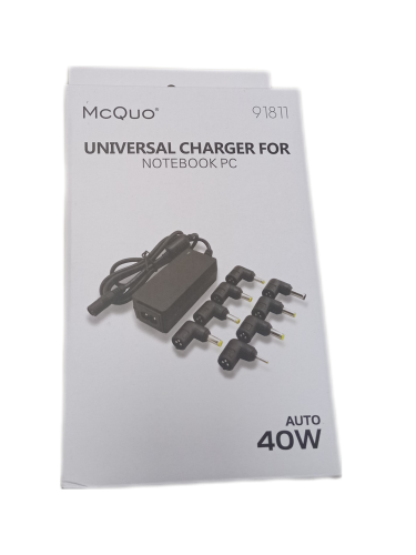 image Chargeur Universel  - 8 Embouts pour Notebook PC - 40W  - Noir 