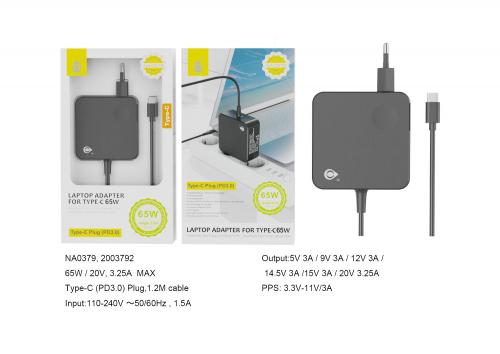 image Chargeur Universel Type C pour Notebook Tablettes et Smartphones - Charge Super Rapid