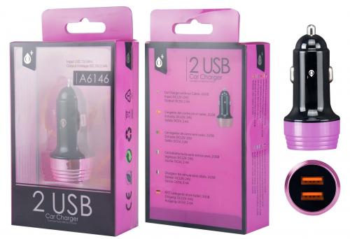 Chargeur voiture 2 ports USB 2,4A - noir - Freaks and Geeks