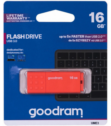 image Clé USB 3.2 16GB USB Type-A - 3.2 Gen 1 (3.1 Gen 1) - 60 Mo/s - Sans capuchon - Oran