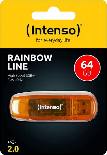 image Clé USB 64Go 2.0- Rainbow line - Intenso 