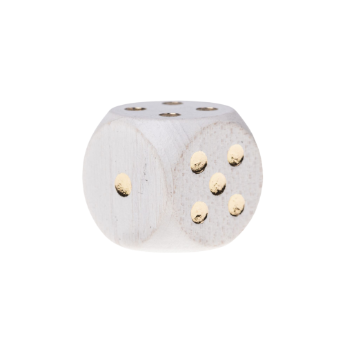 Dé 6 faces en bois- 16mm- Blanc
