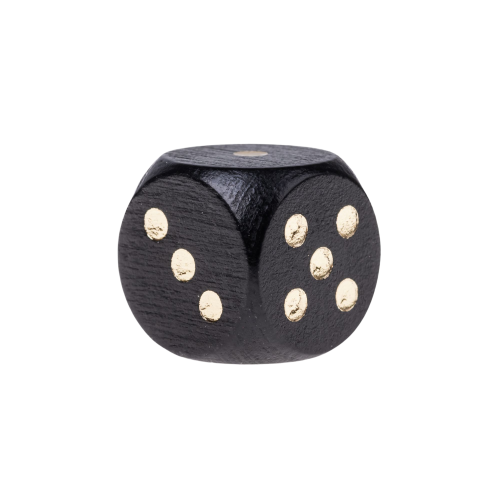 Dé 6 faces en bois- 16mm- Noir