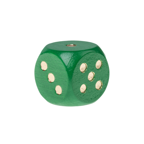 Dé 6 faces en bois- 16mm- Vert