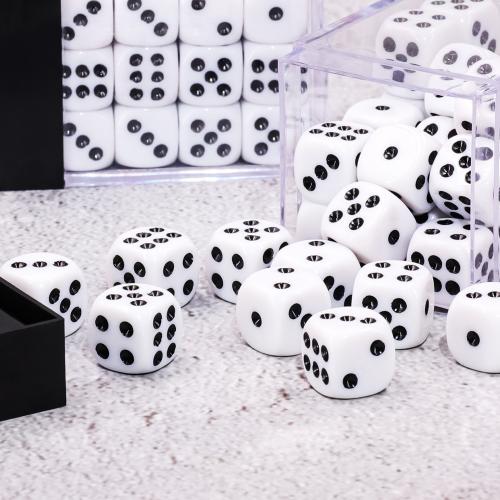 Dé 6 faces- Lot de 36 dés- 12mm- Blanc