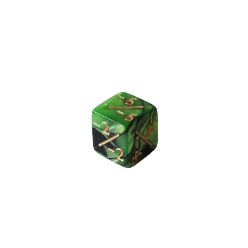 Dé 6 modificateur négatif à l'unité - 16mm- vert et noir
