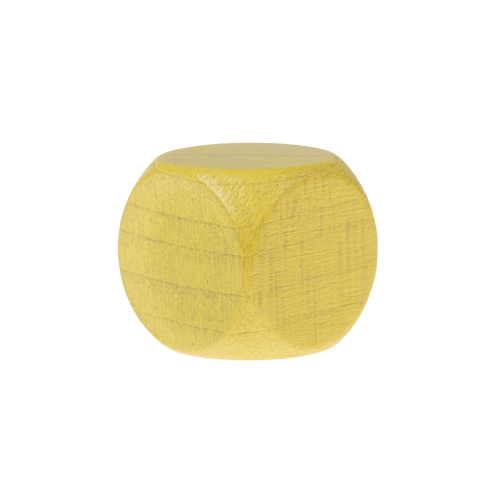 Dé neutre en bois- 16mm- Jaune