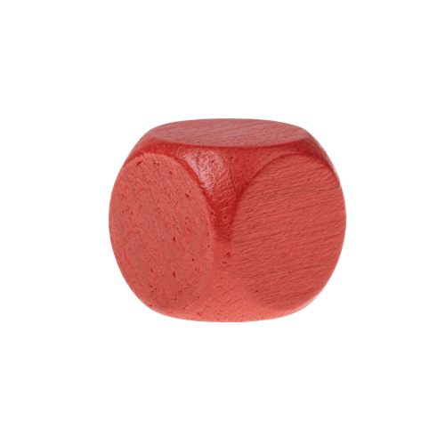 Dé neutre en bois- 16mm- Rouge