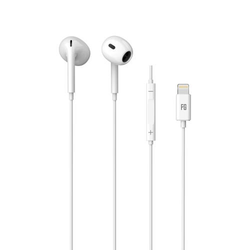 Ecouteur + Micro Iphone 7/8/X/13- NC3195 - (lot de 10)  -Blanc Lightning (Fonctionne 