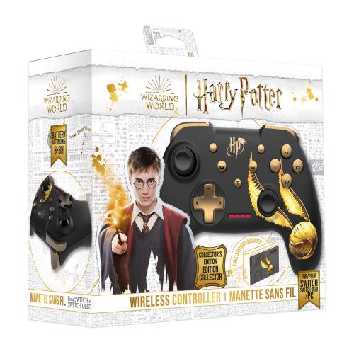 image principale pour Harry Potter - Manette Switch Sans Fil Câble 1M + Sticker pour dock Switch - Vif d'Or 