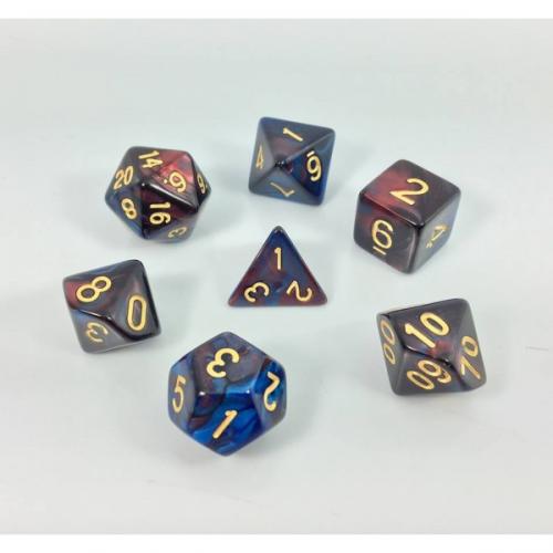 HDB-22 Lot de 7 dés – Fusion Rouge et bleu
