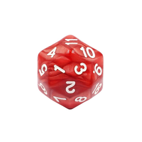 HDD22 Dé 30 faces Décompte – Rouge perle