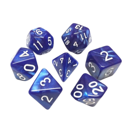 HDP-04 lot de 7 Dés en boîte – Bleu nacré