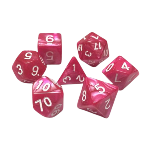 HDP-13 lot de 7 Dés en boîte – Rose Rouge nacré