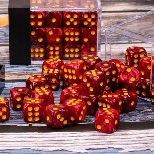 HDSP22 Dé 6 faces en boîte - Lot de 36 dés- 12mm- Rouge