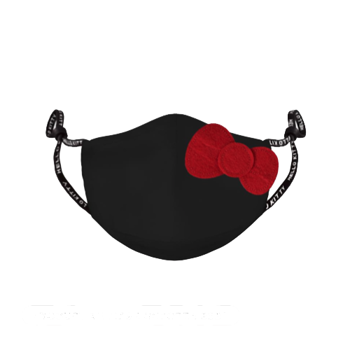 Hello Kitty - Masque à l'unité Adulte - Noir nœud rouge
