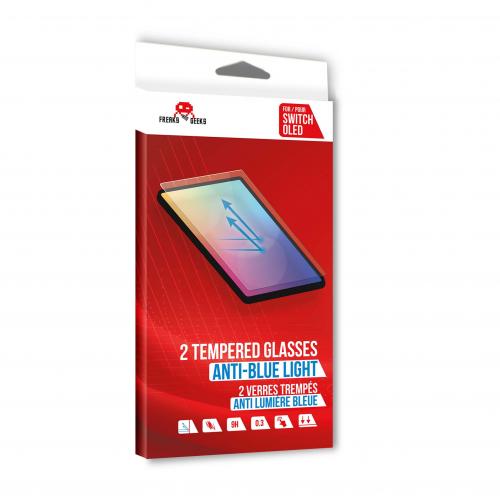 Lot de 2 Verres Trempés pour Nintendo Switch OLED anti-reflet lumière bleue