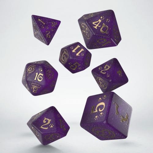 Lot de 7 dés- Cats- Violet