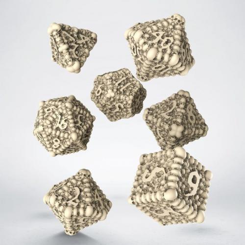 Lot de 7 dés- Macabre- Beige