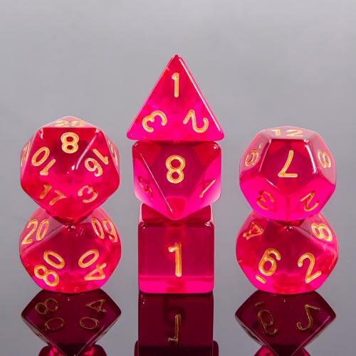 Lot de 7 dés Multiformat – 16mm - Violet Foncé Transparent