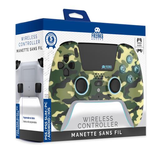 Manette Bluetooth pour PS5 LED - Green Camo