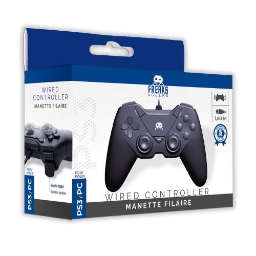 Manette Filaire pour PS3 et PC- 1.8m câble  - Noir