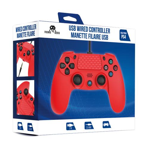 image principale pour Manette Filaire Rouge pour PS4 avec Câble 3M avec prise Jack