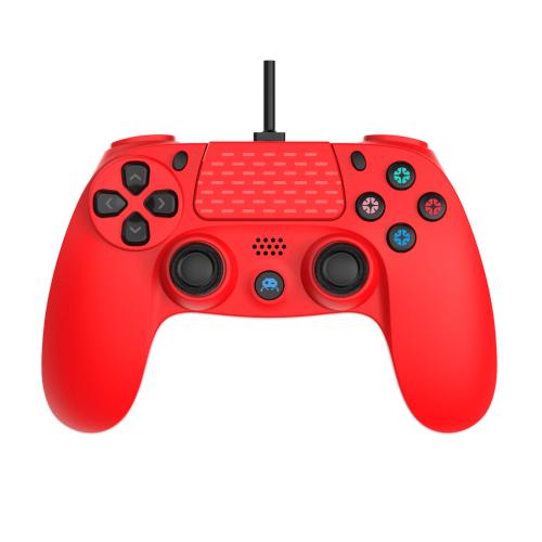 image Manette Filaire Rouge pour PS4 avec Câble 3M avec prise Jack