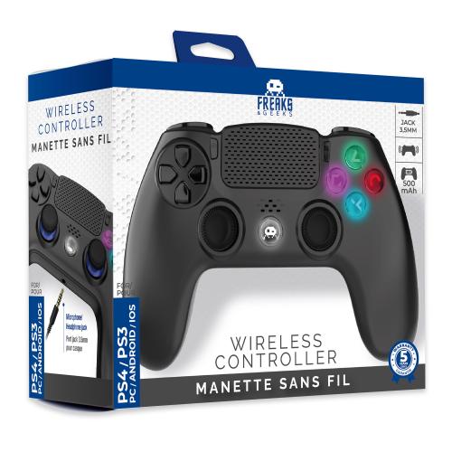 Manette Sans Fil Noire pour PS4 Avec Prise Jack pour casque et boutons lumineux