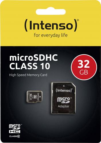 MicroSD 32 GB SDHC + adaptateur (classe 10)
