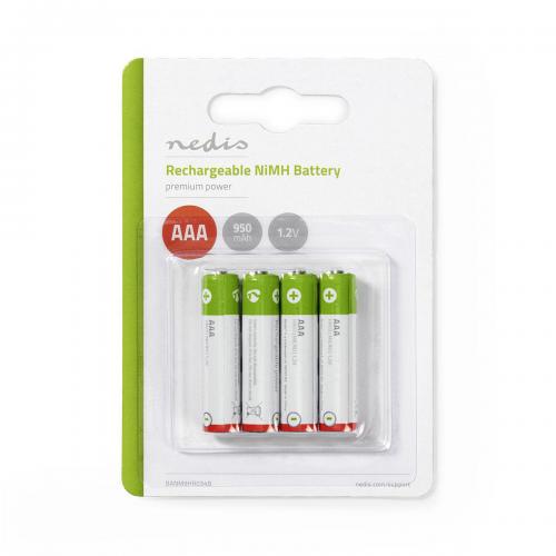 Pile Rechargeable Ni-MH AAA LR03 - 1.2 V - 950 mAh - 4 pièces - Blister