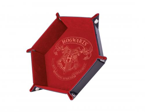 Piste de dés - Poudlard Rouge 19 x 19 cm - Cuir et velours