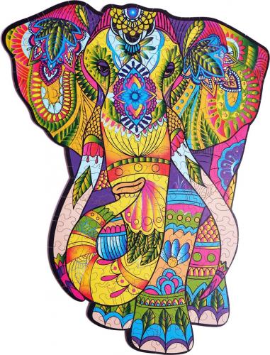 image principale pour Puzzle en bois - Éléphant incroyable - 193 pcs