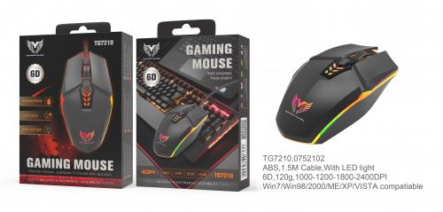 image Souris filaire Gaming 6D - NE TG7210 -  DPI 800-1200-1600-2400 - 6 boutons - 1,5 m - 