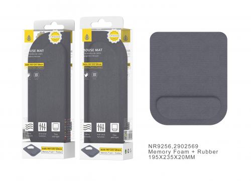 Tapis de Souris 19,5 x 23,5 cm avec Repose-Poignet - NR9256 - Gris